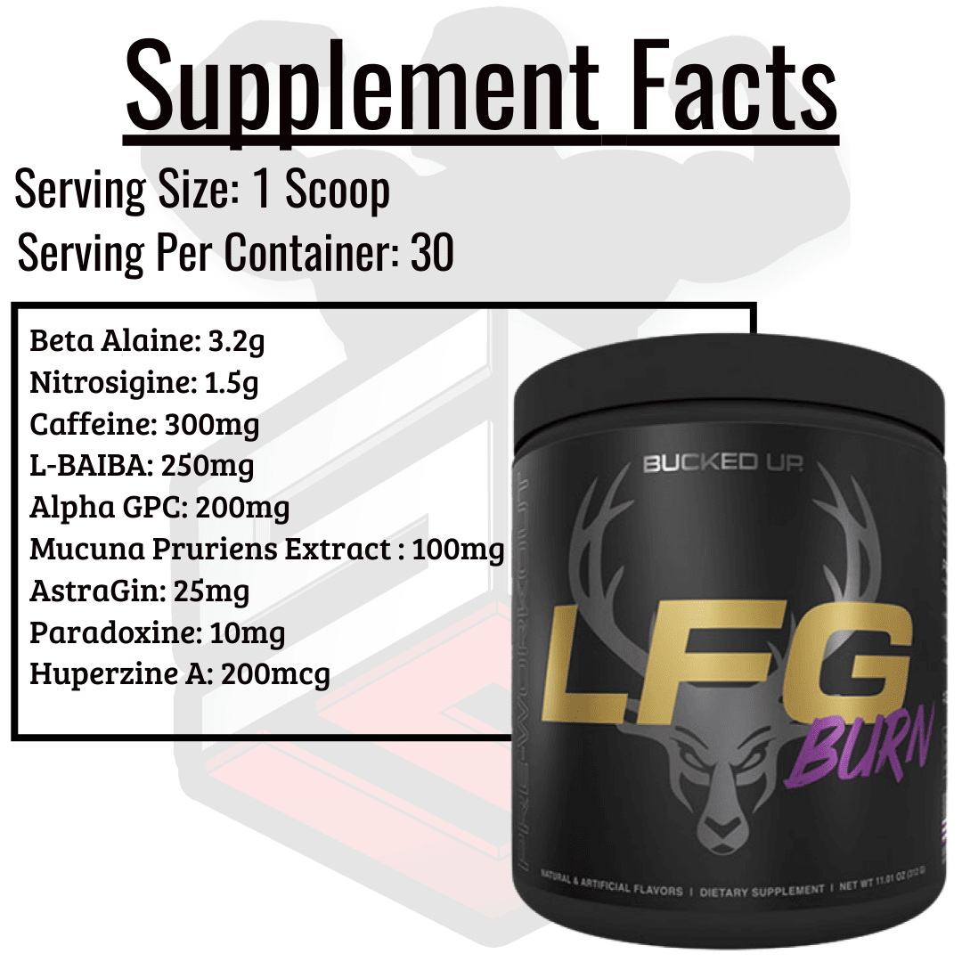 LFG Burn Supplement Facts 