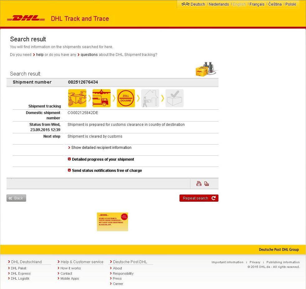 Same Day Supplements India- How to Track DHL Parcel Std ...