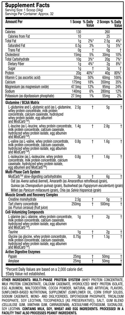 Muscletech Anabolic Halo Supplement Facts