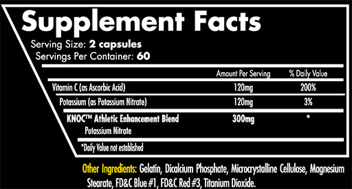 iForce Potassium Nitrate Supplement Facts Image