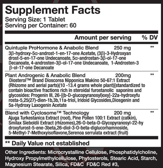 Monster Plexx Supplement Facts Image