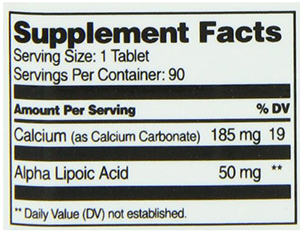 21st Century Alpha Lipoic Acid Supplement Facts 21st Century Alpha Lipoic Acid Supplement Facts