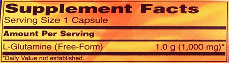 NOW L-Glutamine - Caps Supplement Facts NOW L-Glutamine - Caps Supplement Facts
