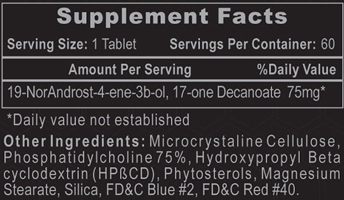 Decabolin Supplement Facts Image