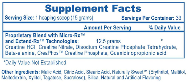 Phosaphagen Supplement Facts Image