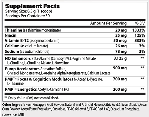 GAT PMP Orange Cream Supplement Facts - Stim Free GAT PMP Orange Cream Supplement Facts - Stim Free