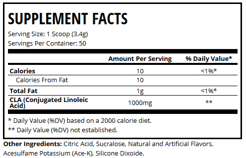 Man Sports CLA Powder Supplement Facts