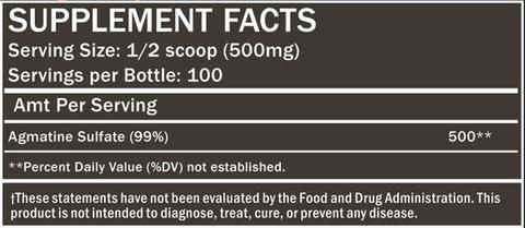 Formutech Nutrition Agmatine Sulfate Supplement Facts