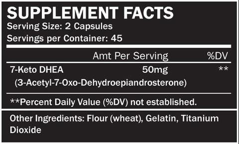 Youth 7-Keto-DHEA Supplement Facts