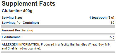 Allmax Glutamine Supplement Facts