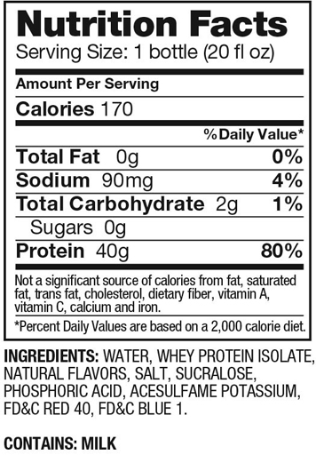 ISO 100 Clear Grape Supplement Facts