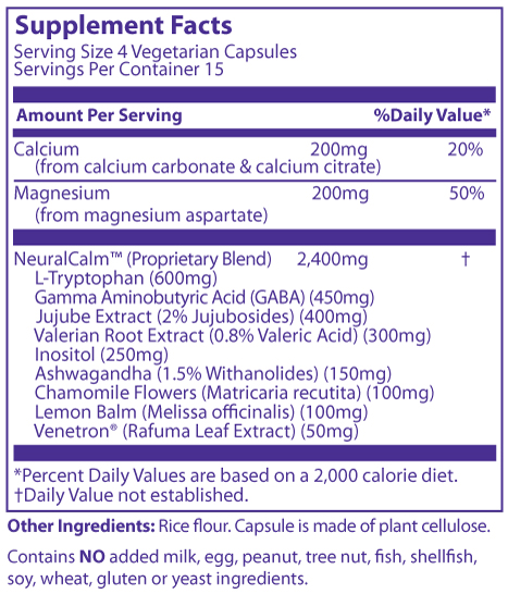 MRM Relax All Supplement Facts