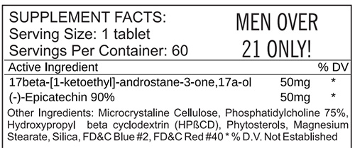 17 Pro Andro Supplement Facts Image
