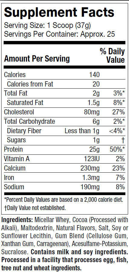 Nitro Tech Nighttime Supplement Facts