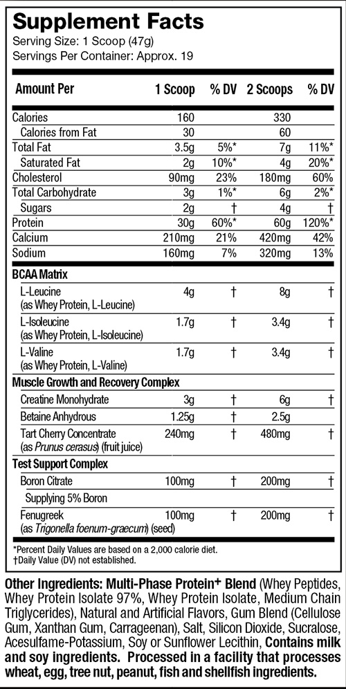 Nitro Tech Power Supplement Facts