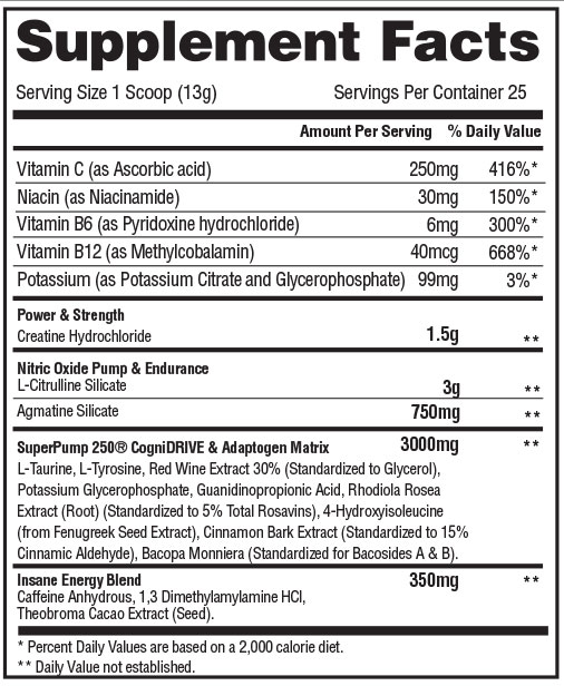 Super Pump 250 Boardwalk Cotton Candy Supplement Facts Super Pump 250 Boardwalk Cotton Candy Supplement Facts