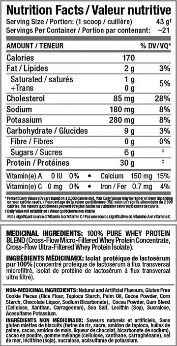 AllWhey Classic Supplement Facts