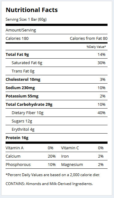 Hero Bars Supplement Facts Hero Bars Supplement Facts