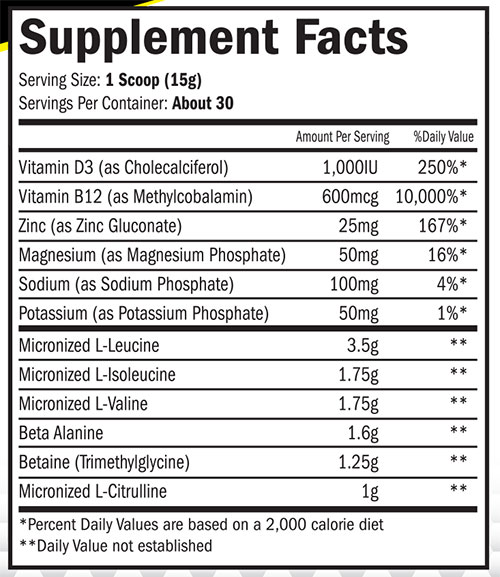 SwoleMate Supplement Facts