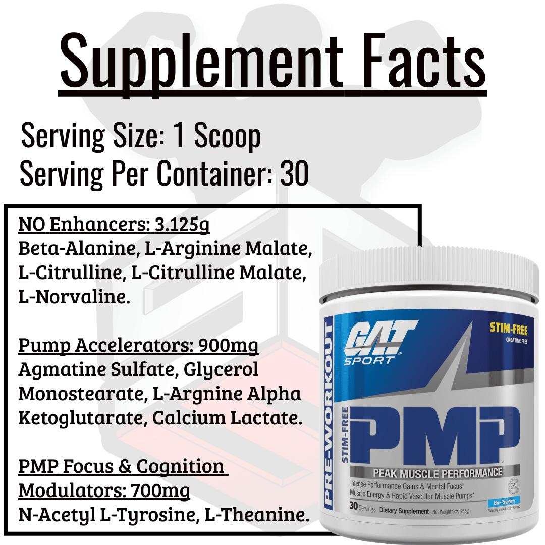 PMP Stim Free Supp Facts