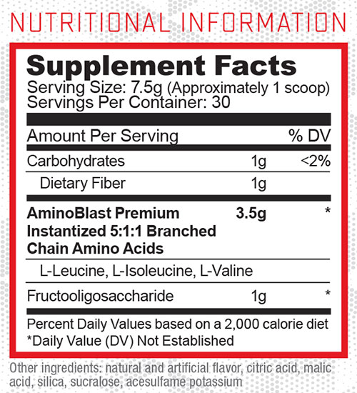Purus Labs Everyday Amino Supplement Facts
