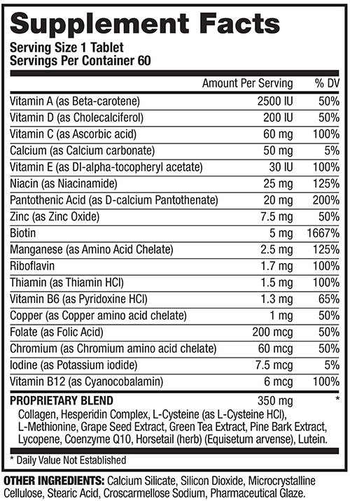 HAIR SKIN AND NAILS SUPPLEMENT FACTS