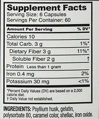 Kirkland Fiber Supplement Facts