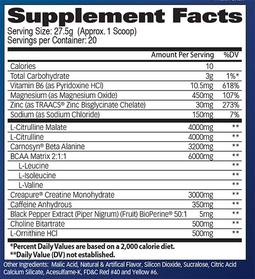 Psychon Supplement Facts