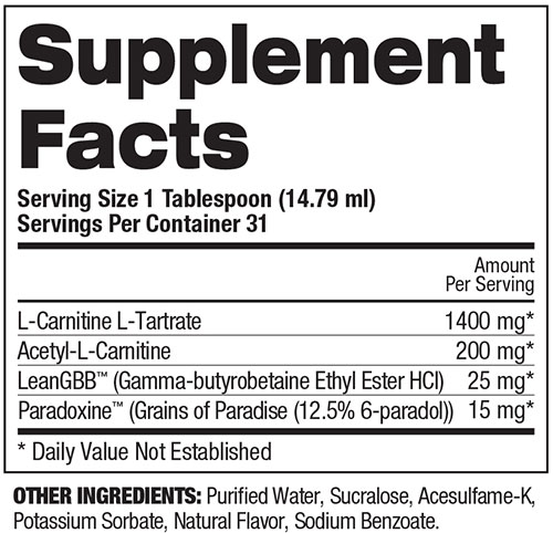 Fireball L-Carnitine Supplement Facts
