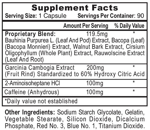 Hydroxyelite Supplement Facts