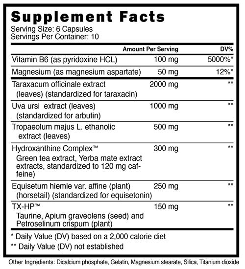 Evaporate Supplement Facts Evaporate Supplement Facts