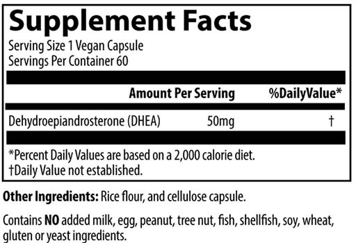 MRM DHEA Supplement Facts