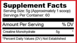 Purus Labs Creatine Supplement Facts