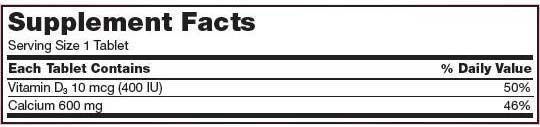 Kirkland Calcium Supplement Facts