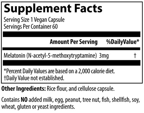 MRM Melatonin Supplement Facts