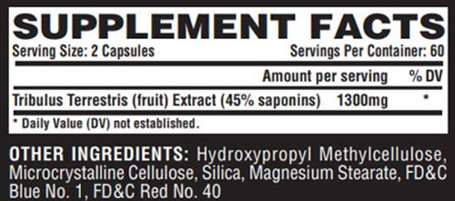 Nutrex Tribulus Supplement Facts