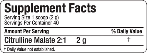 Allmax Citrulline Malate Supplement Facts