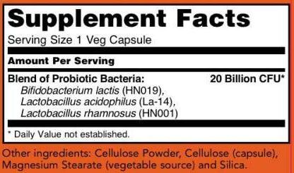 NOW Women's Probiotic Ingredients