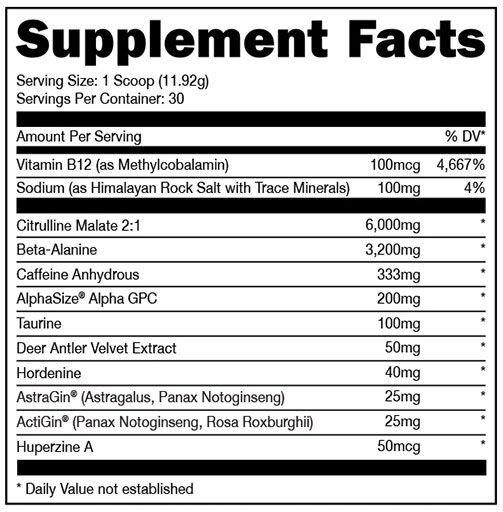 BAMF Pre Workout Ingredients