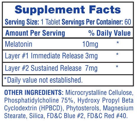 Hi Tech Melatonin Ingredients Image