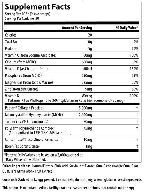 MRM Bone Maximizer Ingredients