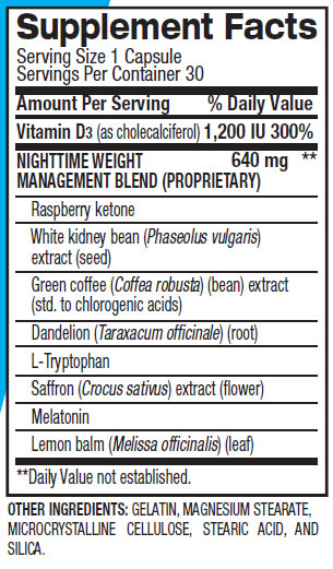 Nite Burn Supplement Facts