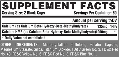 Nutrex HMB Supplement Facts