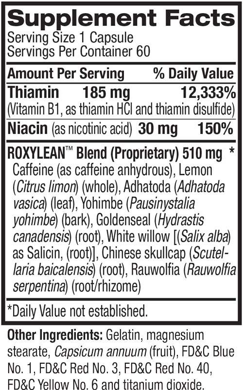Roxylean Supplement Facts