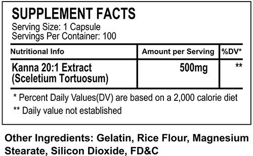 Kanna Z Supplement Facts