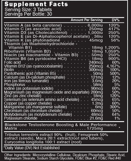 Blackstone Labs Multi Supplement Facts