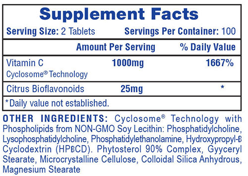 Hi-Tech Vitamin C Supplement Facts