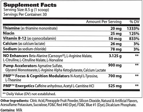 GAT PMP Supplement Facts image