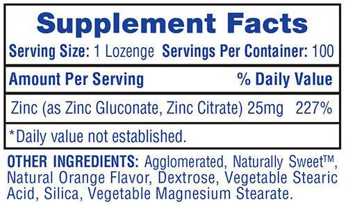 Hi-Tech Pharmaceuticals Zinc Supplement Facts