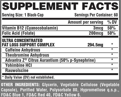 Lipo 6 Black Hers Supplement Facts